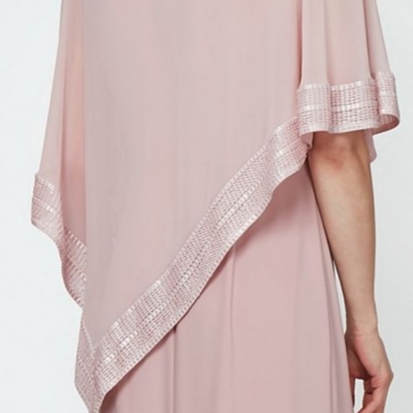 Jersey Sheath Dress and Metallic-Trimmed CapeletSL FASHIONS - Picture 2 of 7